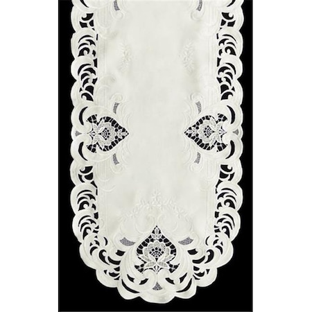 Sinobrite Sinobrite H7889-1 Ivory Elegance Oval Runner; 16 x 36 in. H7889/1(16x36)